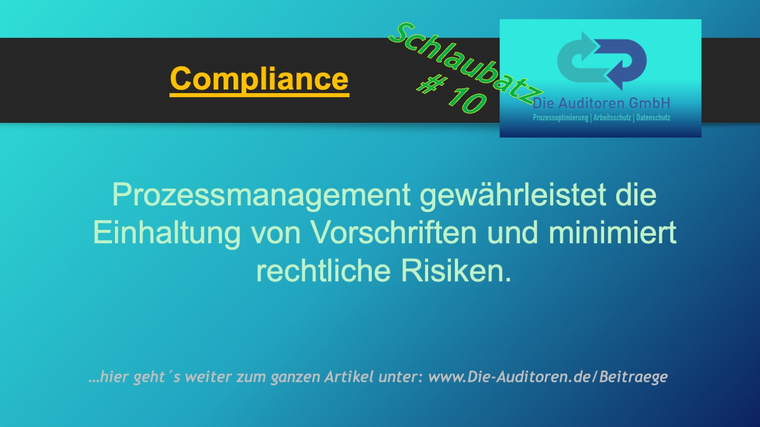 Schlaubatz # 10 1 Compliance