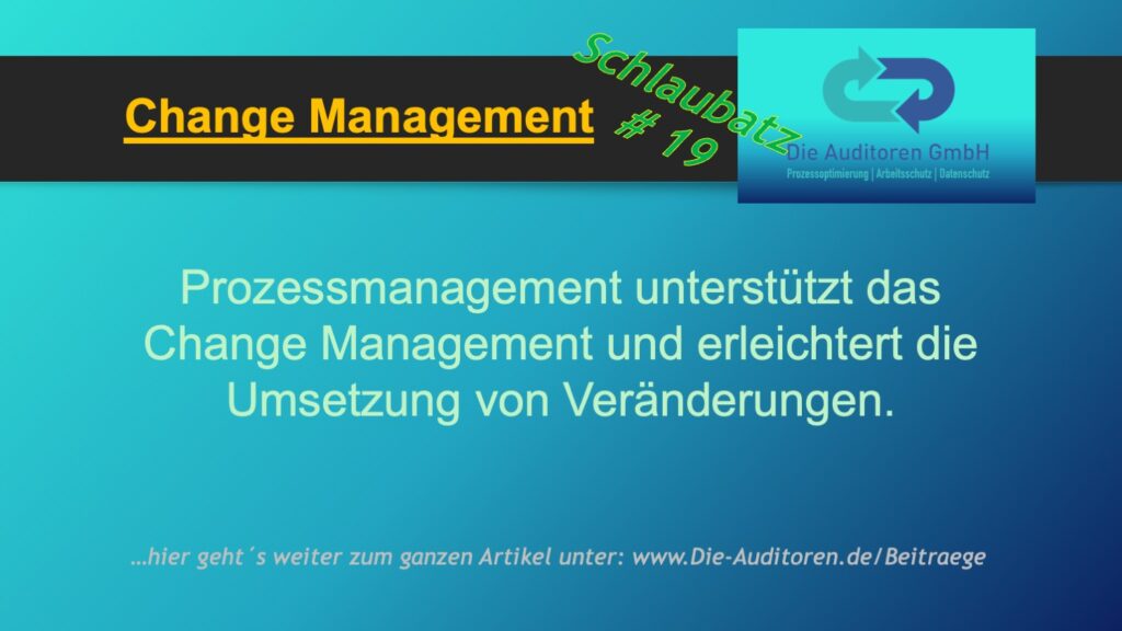 Schlaubatz # 19 2 Change Management