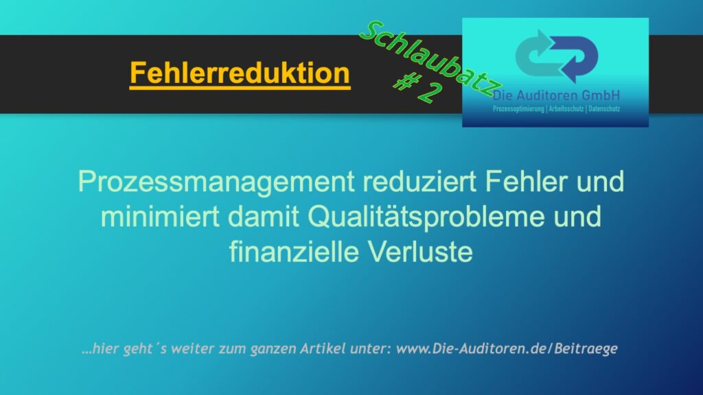 Schlaubatz # 2 9 Fehlerreduktion