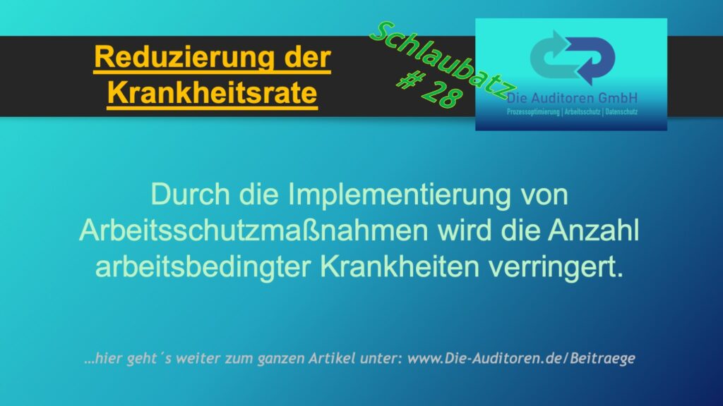 Schlaubatz # 28 8 Reduzierung der Krankheitsrate