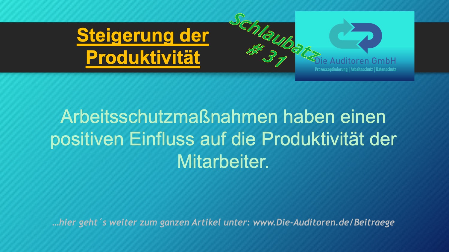 Steigerung der Produktivität