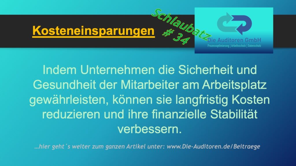 Schlaubatz # 34 6 Kosteneinsparungen