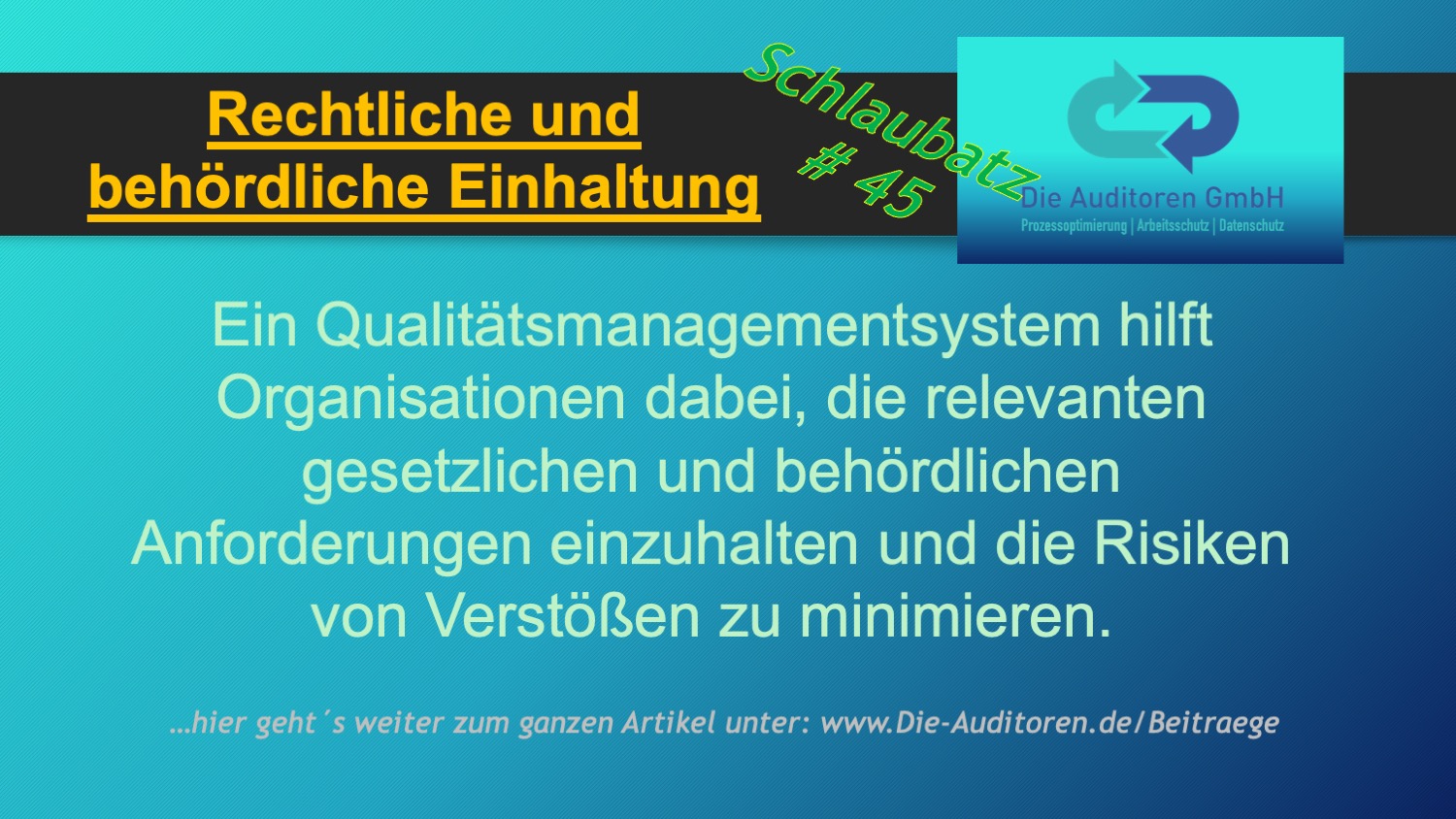 Rechtliche und behördliche Einhaltung