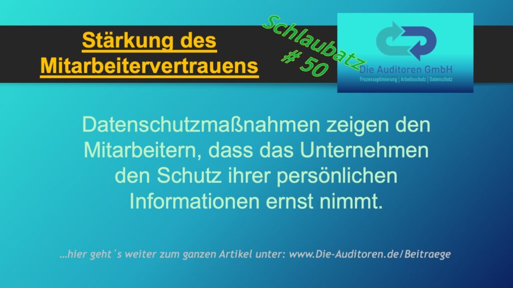 Schlaubatz # 50 1 Stärkung des Mitarbeitervertrauens