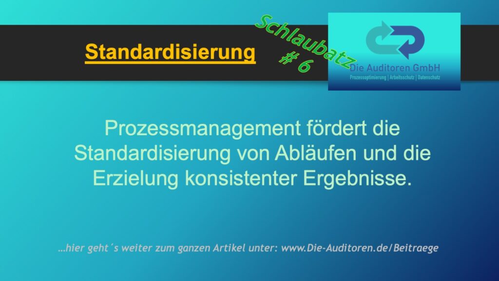 Schlaubatz # 6 5 Standardisierung